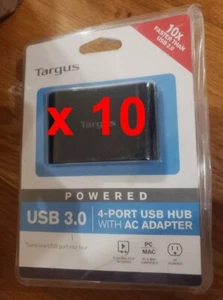 Lot 10 pcs of Targus USB 3.0 4-port USB Powered Hub with adapter ACH119US - Picture 1 of 2