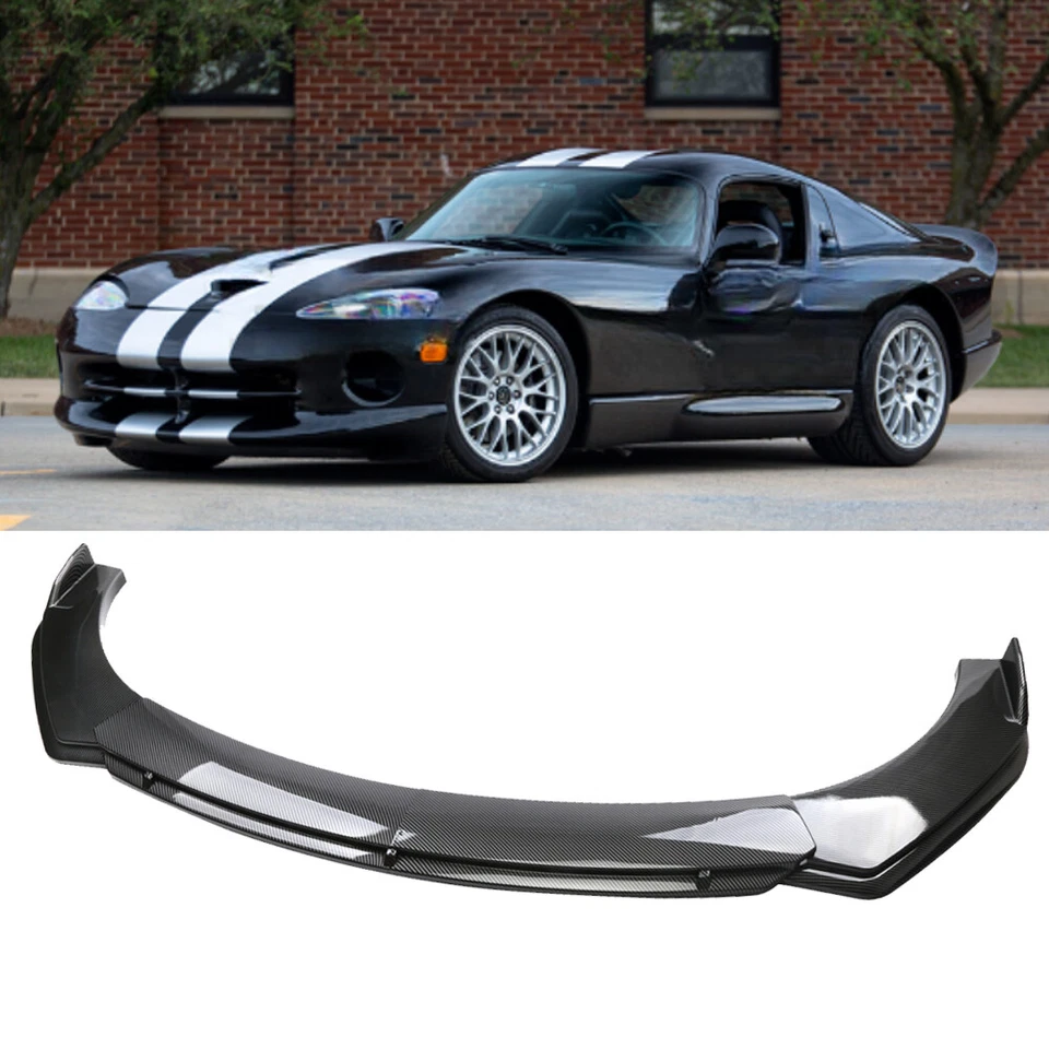 For Dodge Viper 00-2017 Carbon Style Front Bumper Lip Splitter Spoiler Body Kit Foto 1 de 4