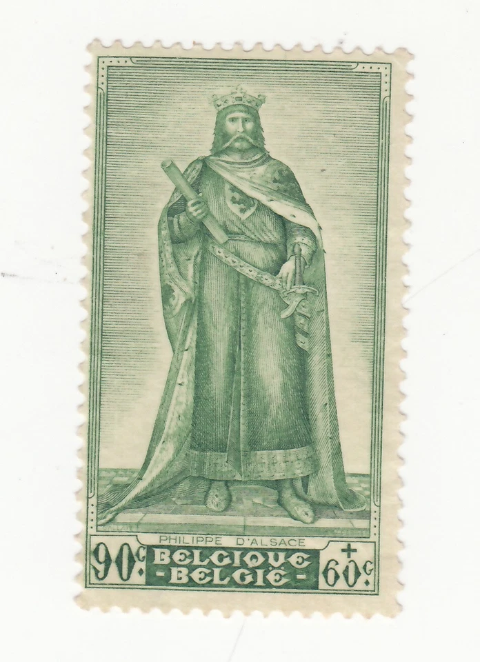 Bélgica 1947. Felipe de Alsacia. Serie: Retratos del Senado. Sc# B438 usado NG Foto 1 de 1