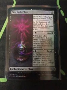 MTG Magic The Gathering Warlock Class Foil Black AFR DnD Enchantment Commander - Picture 1 of 1