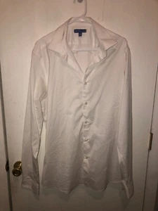 APT. 9 Mens Large 16-16.5 36-37 Slim Fit White Button Front Dress Shirt - Picture 1 of 2