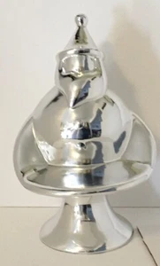 Chrom Weihnachtsmann Kerzenhalter Tablett 10" hoch silberfarben - Bild 1 von 9