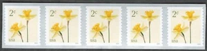US. 5903. 2c. Narcisi. Striscia bobina di 5. Nuovo di zecca. 2024 - Foto 1 di 1