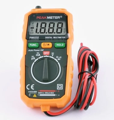 PM8232 Peakmeter Mini Digital Multimeter Auto-ranging NCV Lichtquelle robust - Bild 1 von 4