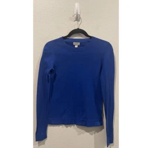 J.CREW Cotton Teddie Blue Round Neck Sweater Size XS - Picture 1 of 3