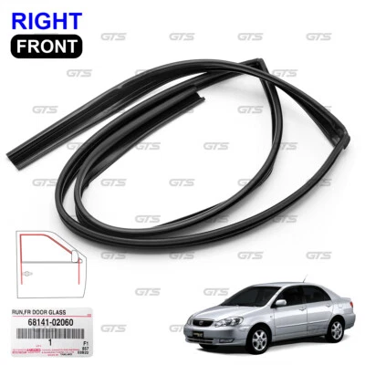 Front RH Door Glass Run Channel Felt For Toyota Corolla Altis Sedan 2002 2006 - Imagem 1 de 4