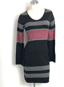 Prana Sydney Bell Sleeve Belted Knit V-Neck black Sweater Dress Size XS - Picture 1 of 5
