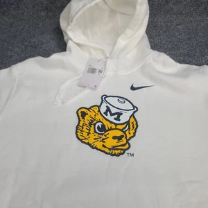 Michigan Wolverines Sweatshirt Mens 2XL XXL White NCAA Football Nike Sweater New - Picture 1 of 13