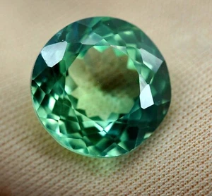 Piedra preciosa suelta redonda de zafiro verde Ceilán impecable natural GIE 23,50 CT - Imagen 1 de 6