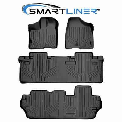 SMARTLINER Custom Fit Floor Mats 3 Row Liner 2011-2012 Toyota Sienna 8 Passenger Foto 1 de 4