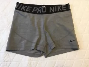 Nike Pro Dri Fit Kompressionsshorts Damen XL grau 3” Schrittlänge Swoosh Logo - Bild 1 von 5