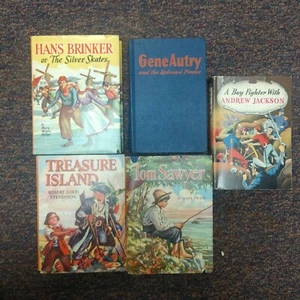 MENGE 5 WEISSEN BÜCHER (Schätze. Isl, Hans Brinker, Tom Sawyer, G. Autry, A. Jack) - Bild 1 von 5