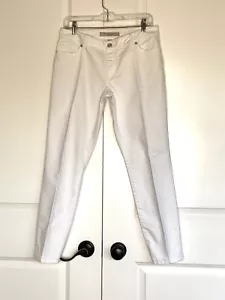 BURBERRY COTTON BLEND WHITE RELAXED ANKLE LEG JEANS SIZE: 29 - Picture 1 of 8