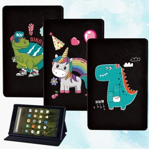 Cartoon Leather tablet Stand Cover Case For Amazon Fire 7/HD 8/8 Plus/HD 10 +Pen - Picture 1 of 30
