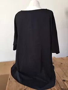 LAGEN LOOK LOOSE BLACK SHORT SLEEVE PULLOVER TOP 54" B - Picture 1 of 5