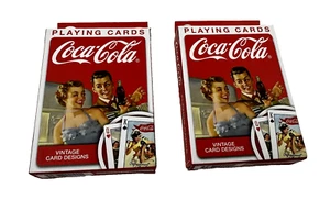 (2) Officially Licensed Coca Cola Vintage Ads Playing Cards - 54 Card Deck - Picture 1 of 6