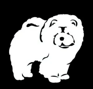Chow Chow Dog One 5" weiß Vinyl Aufkleber Auto LKW Laptop Tablet Becher - Bild 1 von 2