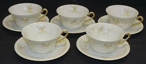 Theodore Haviland Limoges France Schleiger 334 Set of 5 Cups & Saucers - Picture 1 of 5