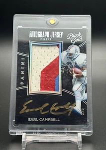 🔥2016 Panini Black Gold Earl Campbell Autograph Jersey Prime/5! Gold Ink SSP!🔥 - Picture 1 of 3