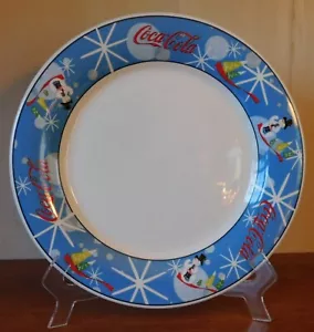 Juego de 2 platos de muñeco de nieve riendo de Coca Cola - Imagen 1 de 3