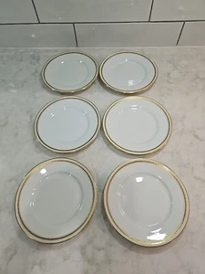 6 Vintage Gold Trimmed French B&H Limoges Bread Plates 6 3/8" - Picture 1 of 5