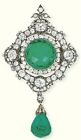 Syn Emerald Vinatge Brooch 925 Sterling Silver Handmade Classic Auction Jewelry