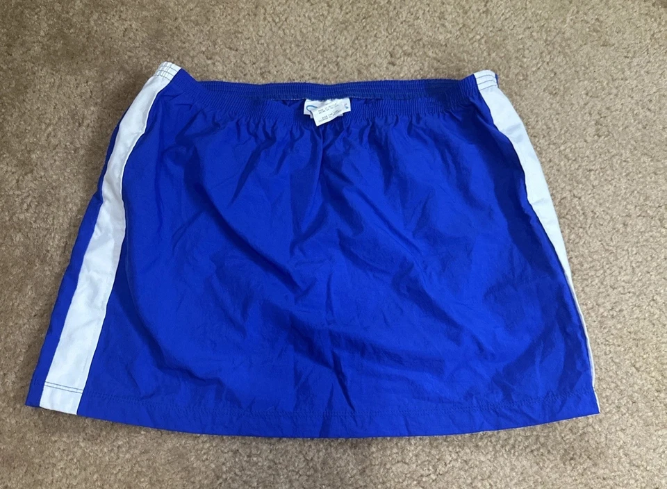 Minifalda vintage de nailon con cubierta inferior de natación azul Catalina para mujer Y2K Foto 1 de 4