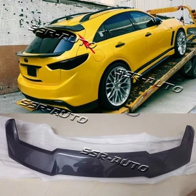 Alerón de techo trasero de carbono real para Infiniti FX35 FX37 QX70 2010-2017 Foto 1 de 4