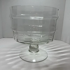 Vintage West Virginia Bamboo Crystal Trifle Bowl 8" Mid-Century Decor - Picture 1 of 3
