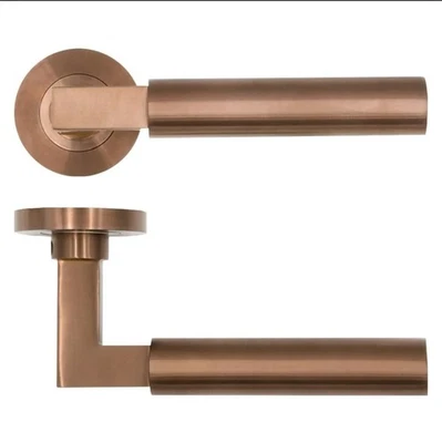Bronze Rosso Tecnica Maggiore Lever on Round Rose Door Handle RT030PVDBZ ZOO New - Image 1 of 4