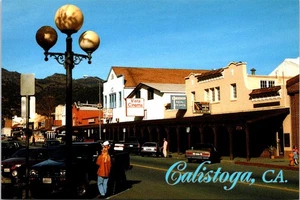 Calistoga Napa Valley Vista Cinema Old Cars California Postcard C253 - Picture 1 of 2