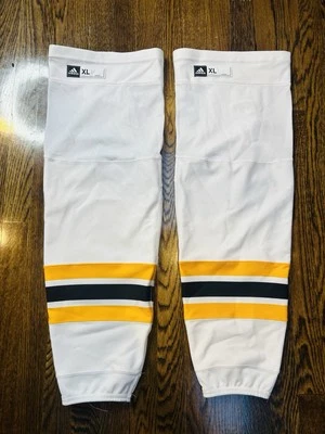 Adidas Team Player Issued Bruins Hockey Socks Mens Senior XL Made In Canada - Image 1 of 3