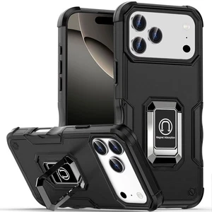 Funda con diseño de empuñadura para iPhone 17 PRO con soporte de anillo de metal + vidrio templado - Imagen 1 de 12