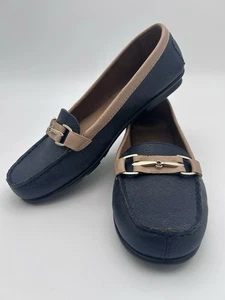 Aerosoles Manuscrito Mujer 6 Azul Tostado Mocasines Hebilla Zapatos Cómodos - Imagen 1 de 8
