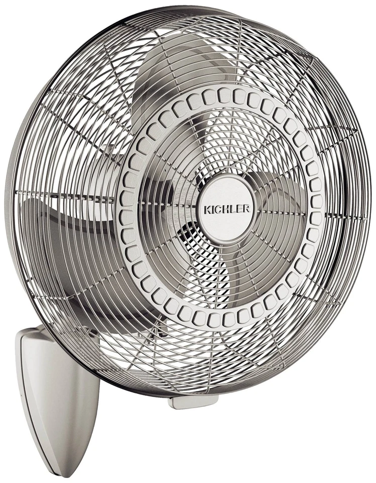18" Kichler Pola Brushed Nickel Wet Rated Plug-In Wall Fan - Image 1 of 1
