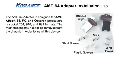 Koolance CPU-A03 Adapter, AMD Socket 754/939/940 - Image 1 of 3