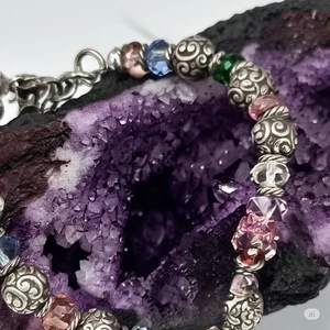 Brighton Latika Armband - versilbert, mehrfarbige Edelsteine & geätzte Perlen 7 bis 8 - Bild 1 von 9