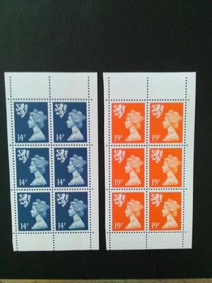 G B SCOTLAND FROM BOOKLET MNH STAMPS 1971-93 MACHIN BLOCK 14 & 19p SGS54 & S61. - Image 1 of 2