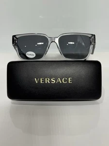 Versace Sonnenbrille transparent grau quadratisch Acetat individuell polarisiert grau - Bild 1 von 8