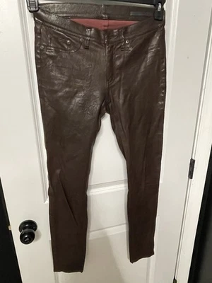 Rag & Bone 100% Lamb Leather Pants Burgundy Women's Size 28 - Image 1 of 4