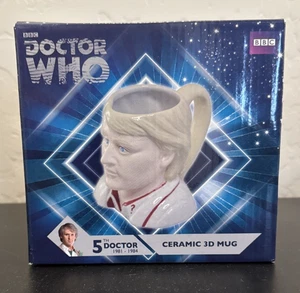 Doctor Who 3D Mug – 5th Doctor Peter Davison Toby Style – New in Box – Collect - Picture 1 of 5