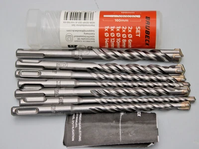 BAUBECK SDS Plus Bohrer Set für Beton  [7tlg - Ø6-14 & 160mm lang] 4 Schneiden - Bild 1 von 3