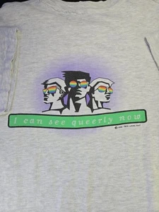 Vintage 1996 Gay Pride 'See Queerly Now' Mullet Graphic Single Stitch Art T-Shir - Picture 1 of 15