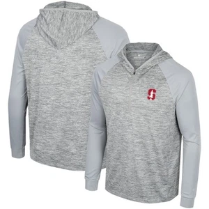 Herren Kolosseum grau Stanford Kardinal kybernetischer Raglan Viertel-Reißverschluss Kapuze Top - Bild 1 von 3