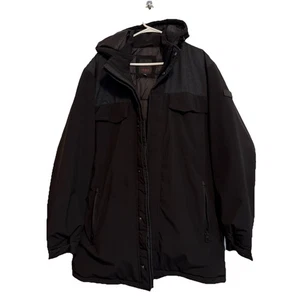 Tumi Herren Schwarz Wintermantel Full Zip Hoodie Innen Außentaschen Schwer XL - Bild 1 von 13