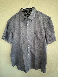 Coastal Mens Lightweight Blue Floral Short-Sleeve Button-Up Shirt XL - Picture 1 of 10