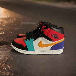 Air Jordan 1 Bred Rojo Teal Negro Púrpura Hombre Talla 13 NUEVO SIN CAJA - Imagen 1 de 11