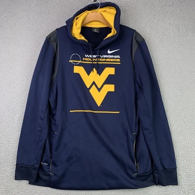 West Virginia Mountaineers Hoodie Mens Large NCAA Football Nike Dri Fit Pullover - Image 1 of 4