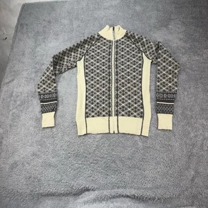 ATHLETA Zip Up Wool Sweater Jacket Outdoors Gray White Nordic Size Large *READ* - Picture 1 of 13