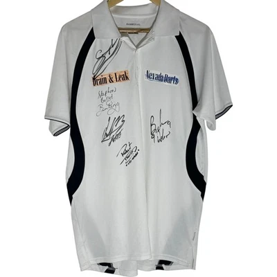 Darts Polo Shirt Signed White Size L Includes Stephen Bunting  - Image 1 of 4